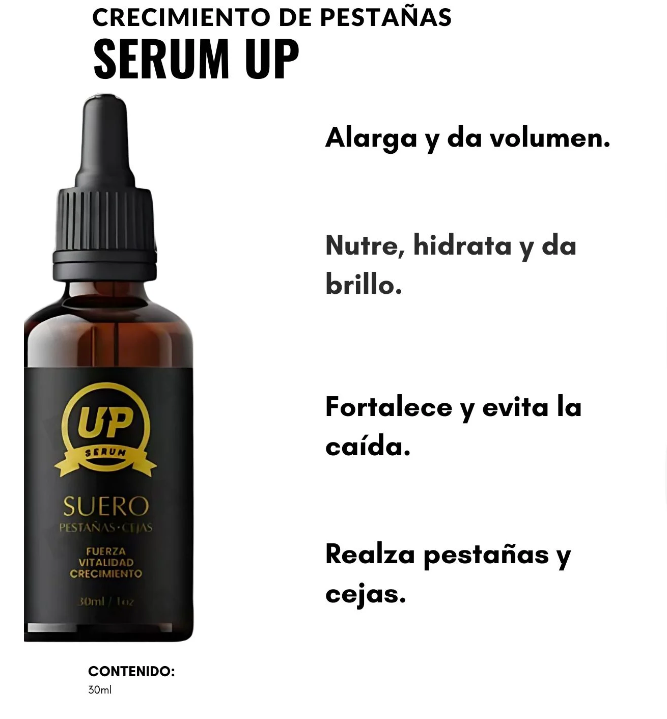 SERUM UP CRECIMIENTO DE PESTAÑAS Y CEJAS 30ML